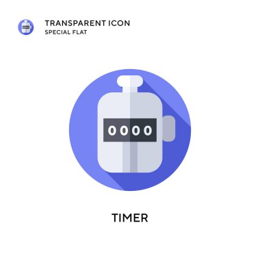 Zamanlayıcı vektör simgesi. Düz çizim. EPS 10 vektörü.