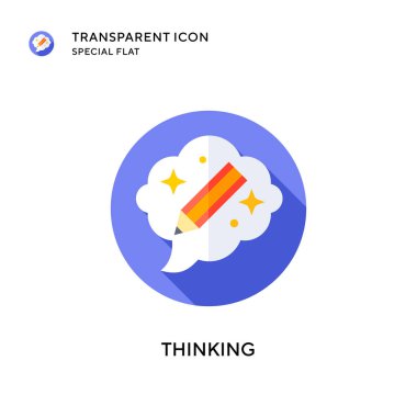 Vektör ikonu düşünüyorum. Düz çizim. EPS 10 vektörü.