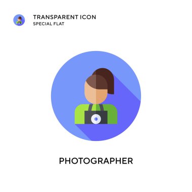 Fotoğrafçı vektör simgesi. Düz çizim. EPS 10 vektörü.