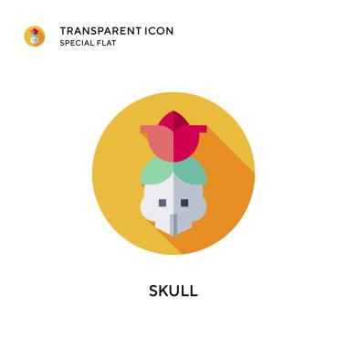 Kafatası vektör simgesi. Düz çizim. EPS 10 vektörü.