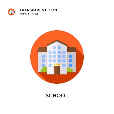 Okul vektör simgesi. Düz çizim. EPS 10 vektörü.