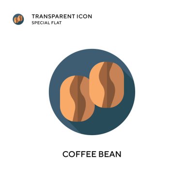 Kahve çekirdeği ikonu. Düz çizim. EPS 10 vektörü.