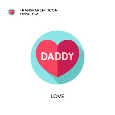 Aşk vektör simgesi. Düz çizim. EPS 10 vektörü.