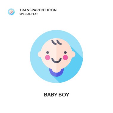 Bebek oğlan vektör ikonu. Düz çizim. EPS 10 vektörü.