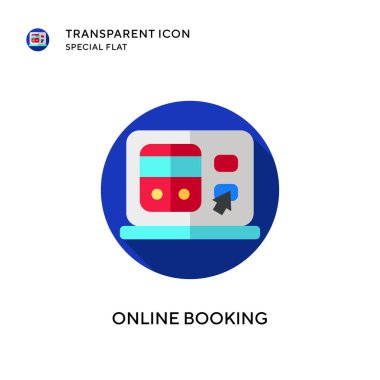 Çevrimiçi vektör simgesi rezervasyonu. Düz çizim. EPS 10 vektörü.