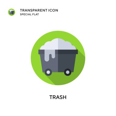 Çöp vektörü simgesi. Düz çizim. EPS 10 vektörü.