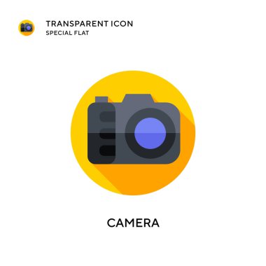 Kamera vektör simgesi. Düz çizim. EPS 10 vektörü.