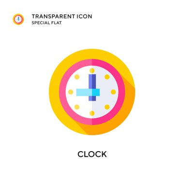 Saat vektör simgesi. Düz çizim. EPS 10 vektörü.