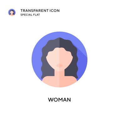 Kadın vektör simgesi. Düz çizim. EPS 10 vektörü.