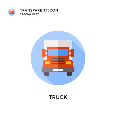 Kamyon vektör simgesi. Düz çizim. EPS 10 vektörü.