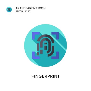 Parmak izi vektör simgesi. Düz çizim. EPS 10 vektörü.