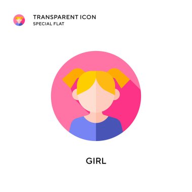 Kız vektör simgesi. Düz çizim. EPS 10 vektörü.