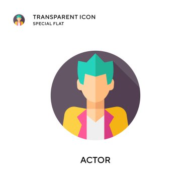 Aktör vektör simgesi. Düz çizim. EPS 10 vektörü.