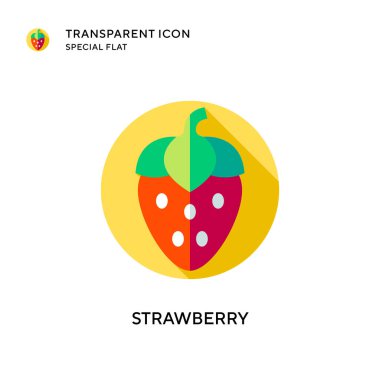 Çilek vektör simgesi. Düz çizim. EPS 10 vektörü.