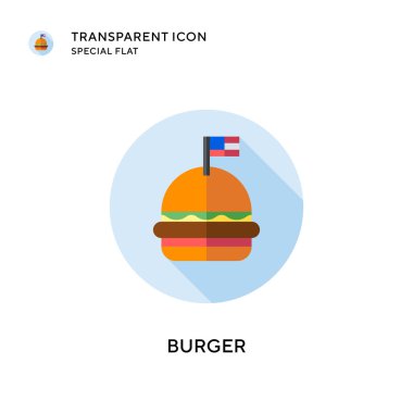 Burger vektör ikonu. Düz çizim. EPS 10 vektörü.