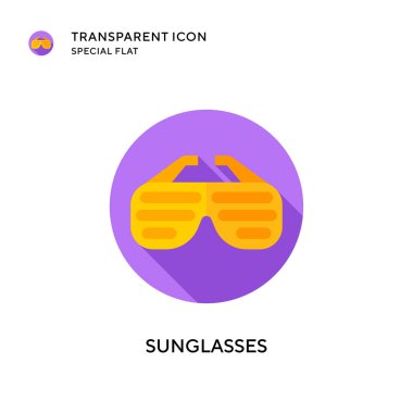 Güneş gözlüğü vektör simgesi. Düz çizim. EPS 10 vektörü.