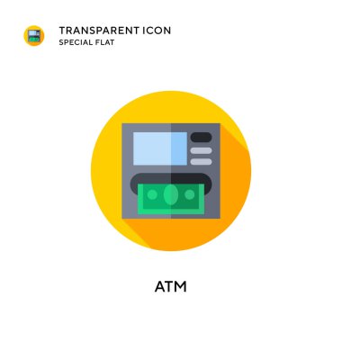 ATM vektör simgesi. Düz çizim. EPS 10 vektörü.