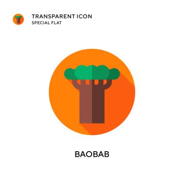 Baobab vektör simgesi. Düz çizim. EPS 10 vektörü.