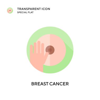 Göğüs kanseri vektör ikonu. Düz çizim. EPS 10 vektörü.