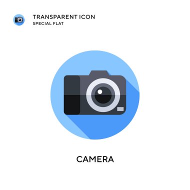 Kamera vektör simgesi. Düz çizim. EPS 10 vektörü.