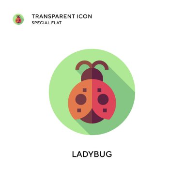 Uğur böceği vektör simgesi. Düz çizim. EPS 10 vektörü.