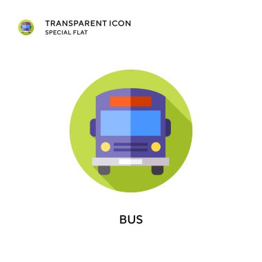 Otobüs vektör simgesi. Düz çizim. EPS 10 vektörü.