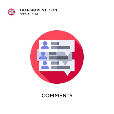 Yorum vektör simgesi. Düz çizim. EPS 10 vektörü.