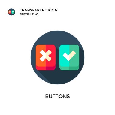 Düğme vektör simgesi. Düz çizim. EPS 10 vektörü.