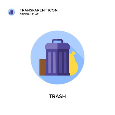 Çöp vektörü simgesi. Düz çizim. EPS 10 vektörü.