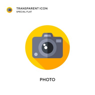 Fotoğraf vektör simgesi. Düz çizim. EPS 10 vektörü.