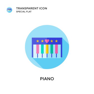 Piyano vektör ikonu. Düz çizim. EPS 10 vektörü.