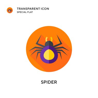 Örümcek vektör simgesi. Düz çizim. EPS 10 vektörü.