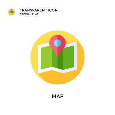 Harita vektör simgesi. Düz çizim. EPS 10 vektörü.