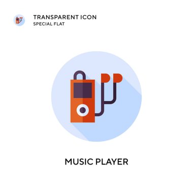 Müzik çalar vektör simgesi. Düz çizim. EPS 10 vektörü.