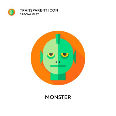 Canavar vektör simgesi. Düz çizim. EPS 10 vektörü.