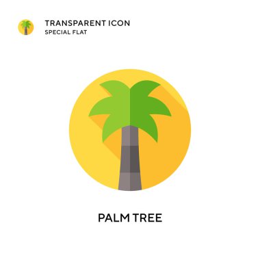 Palmiye ağacı vektör simgesi. Düz çizim. EPS 10 vektörü.