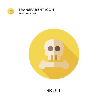 Kafatası vektör simgesi. Düz çizim. EPS 10 vektörü.