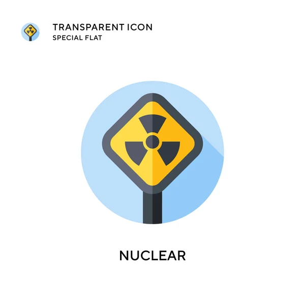 Icono Del Vector Nuclear Ilustración Estilo Plano Eps Vector — Vector de stock