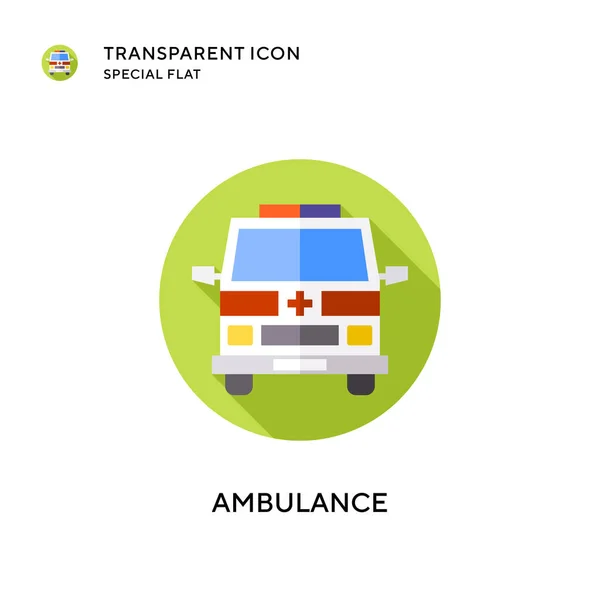 Ícone Vetorial Ambulância Ilustração Estilo Plano Vetor Eps —  Vetores de Stock