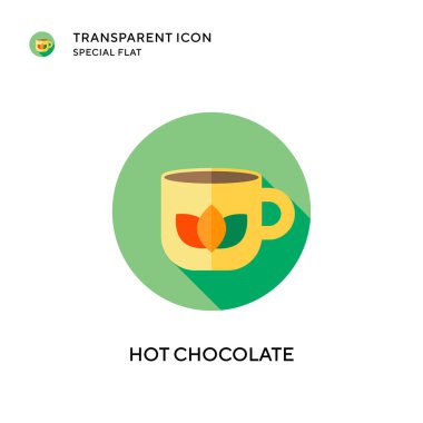 Sıcak çikolata vektör simgesi. Düz çizim. EPS 10 vektörü.