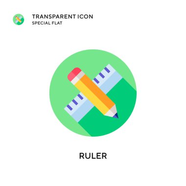 Cetvel vektör simgesi. Düz çizim. EPS 10 vektörü.