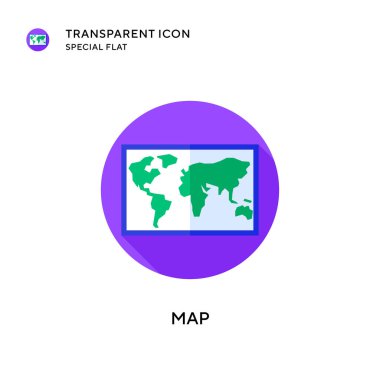 Harita vektör simgesi. Düz çizim. EPS 10 vektörü.