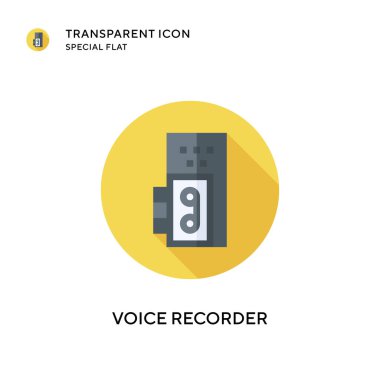 Ses kaydedici vektör simgesi. Düz çizim. EPS 10 vektörü.