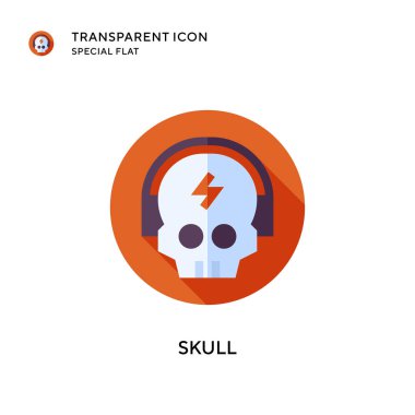 Kafatası vektör simgesi. Düz çizim. EPS 10 vektörü.