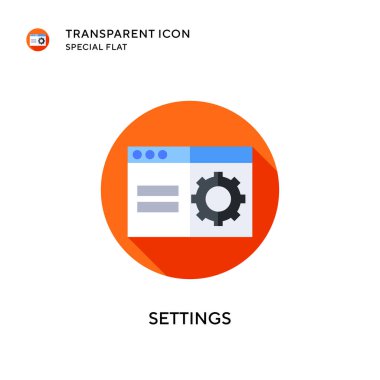 Ayarlar vektör simgesi. Düz çizim. EPS 10 vektörü.