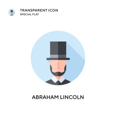 Abraham Lincoln vektör ikonu. Düz çizim. EPS 10 vektörü.