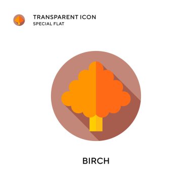 Birch vektör simgesi. Düz çizim. EPS 10 vektörü.