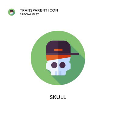 Kafatası vektör simgesi. Düz çizim. EPS 10 vektörü.