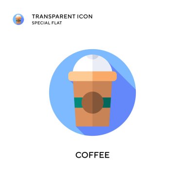 Kahve vektörü ikonu. Düz çizim. EPS 10 vektörü.