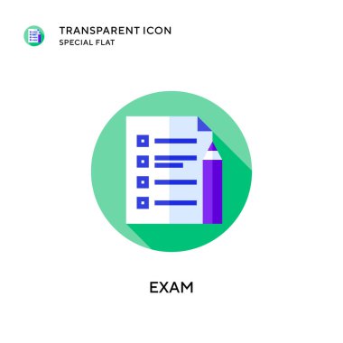 Sınav vektör simgesi. Düz çizim. EPS 10 vektörü.